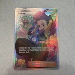 Pokemon Janine Trainer Ultra Rare Full Art Holo SM Unbroken Bonds 210/214 Card - Image 1