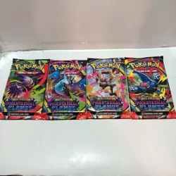 Pokemon Mega Evolution Phantasmal Flames Booster Pack Art Set Sealed x4 - Image 1