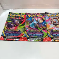 Pokemon Mega Evolution Phantasmal Flames Booster Pack Art Set Sealed x4 - Image 2
