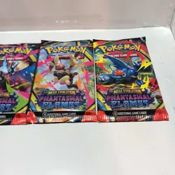 Pokemon Mega Evolution Phantasmal Flames Booster Pack Art Set Sealed x4 - Image 3