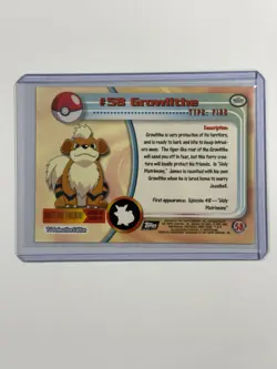 Growlithe #58 Topps Holo Foil Black Label Pokemon Card - LP - Image 2
