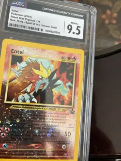 Pokemon Black Star Promo Entei Reverse Holo CGC 9.5 With Swirl - Image 3