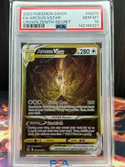 2023 Pokemon Sword And Shield Crown Zenith #GG70 Arceus Vstar PSA 10 - Image 1