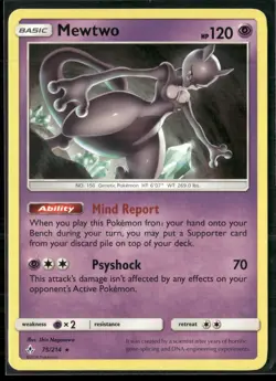 POKEMON - MEWTWO 75/214 Regular RARE UNBROKEN BONDS NM - Image 1