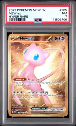 Mew Ex 205 Hyper Rare Pokemon Mew En-151 PSA 7 - Image 1