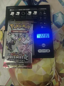 22.35g VERY HEAVY Prismatic Evolutions Pokemon Sealed Booster Pack New - Image 1