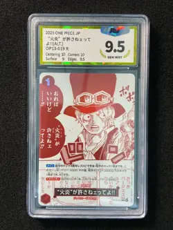 2025 Bandai One Piece Card Game Japanese Sabo #OP13-019 R PGS 9.5 LU57 - Image 1