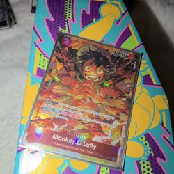 One Piece Monkey.D.Luffy OP01-024 Romance Dawn Super Rare Full Art Holo - Image 1