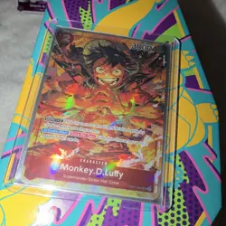 One Piece Monkey.D.Luffy OP01-024 Romance Dawn Super Rare Full Art Holo - Image 5