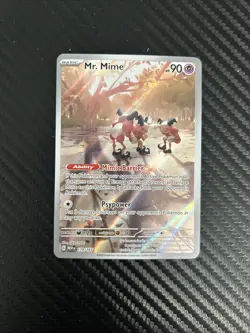 Pokemon TCG Mr. Mime Scarlet & Violet Holo Illustration Card 179/165 - Image 1