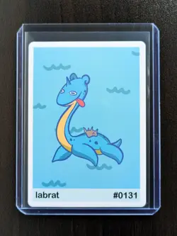 Labrat Pookiemoot Card #0131 Gen 1 Pokemon Derpy Lapras Poke Derp - Image 1