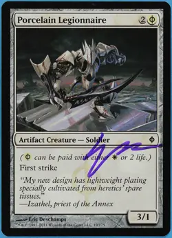 Porcelain Legionnaire New Phyrexia NM Common Artist Signed CARD (s1878) ABUGames - Image 1