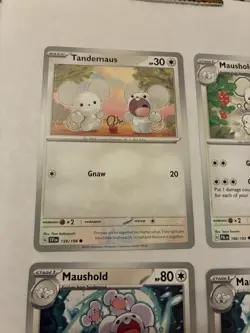 Lot Of 11 Tandemaus and Maushold Pokemon Cards - Image 4