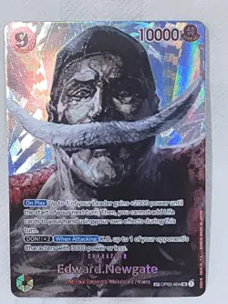 Edward Newgate One Piece Card Game Alt Art Kingdoms of Intrigue Foil OP02-004 NM - Image 1