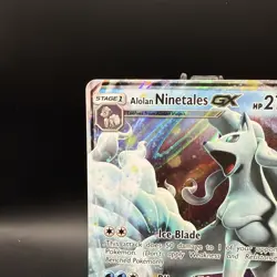Pokemon Alolan Ninetales GX TCG Holo Card 22/145 Guardians Rising NM - Image 2