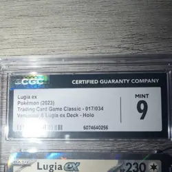 Pokemon Lugia ex 017/034 Trading Card Game Classic Holo CGC 9 230 HP EX - Image 3
