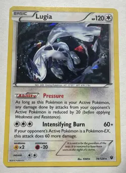 Lugia 78/124 Rare Fates Collide Pokemon Card Holo MP - Image 1