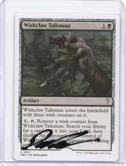 Wishclaw Talisman (White Border) Regular Signed Artist Proof MTG RARE - Image 1