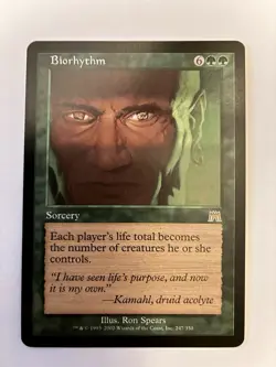 MTG Magic the Gathering Onslaught Regular Rare English BIORHYTHM NM - Image 1