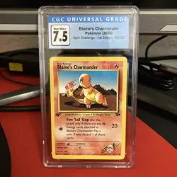 Pokemon 1st Edition Gym Challenge Blaine’s Charmander #60 CGC 7.5 Near Mint+ - Image 1
