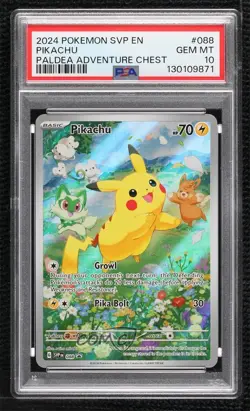 Pikachu Holo Pokemon Scarlet & Violet Paldea Adventure Chest Black Star Promo - Image 1