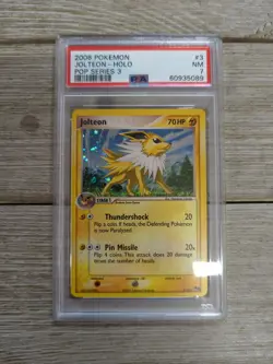 PSA 7 Graded Jolteon - Holo Pop Series 3 2006 Pokemon #3 - Image 1