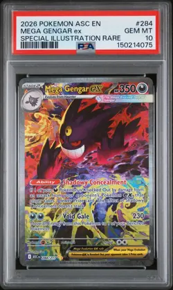 2026 POKEMON ASCENDED HEROES SPECIAL ILLUSTRATION RARE MEGA GENGAR EX PSA 10 - Image 1