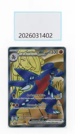 PTCG POKEMON CYNTHIA'S GARCHOMP EX 215/182 FULL ART SV10 - Image 1