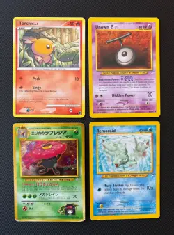 Vintage and Mid Pokemon Card Lot Holo Torchic Unown Remoraid Vileplume - Image 1