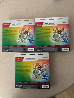Pokemon TCG (3) FIRST PARTNER Illustration Boxes Series 1. New Sealed - Image 2