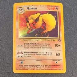 Pokemon Flareon Jungle Holo Rare Unlimited Pokemon TCG Card #3/64 70 HP - Image 1