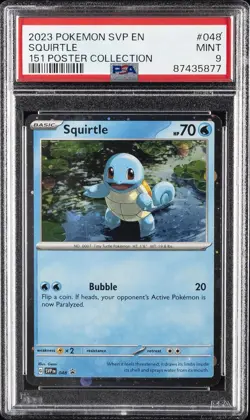 2023 POKEMON SVP EN-SV BLACK STAR PROMO 151 POSTER COLL #048 SQUIRTLE PSA 9 - Image 1