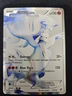 Pokemon TCG Reshiram Black&White Holo Full Art Ultra Rare Card 113/114 LP - Image 1
