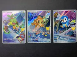 Pokemon TCG Chimchar Turtwig Piplup First Partner Illustration Collection Promos - Image 1