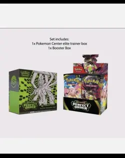 Pokemon Mega Evolution Perfect Order Booster Box + 1x Pokemon Center ETB - Image 1