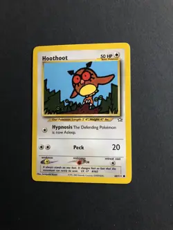 Pokemon TCG Hoothoot Neo Genesis 60 Regular Unlimited Common - Image 1