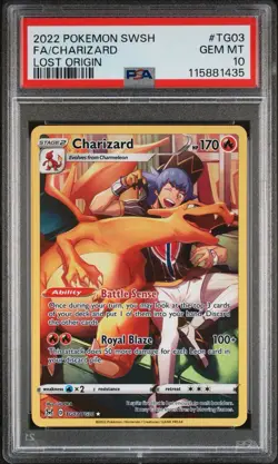 Pokemon Lost Origin Charizard TG03/TG30 Trainer Gallery Holo Foil PSA 10 - Image 1