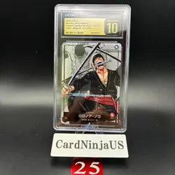 CGC 10 PRISTINE Roronoa Zoro Parallel OP01-001 L 25th Edition ONE PIECE Card 25 - Image 1