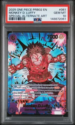 2025 ONE PIECE PRB02 SPECIAL ALTERNATE ART #061 MONKEY D. LUFFY PSA 10 - Image 1