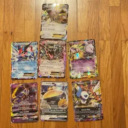 Pokemon Jumbo Card Lot 7 Cards Ash-Greninja Rayquaza Mewtwo Lunala Snorlax - Image 1