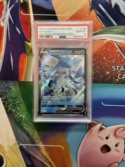 Pokemon Card 2022 BSP Glaceon Vstar Prem Coll GLACEON V #196 PSA 10 Mint RARE - Image 1