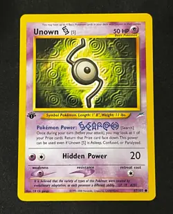 Unown S 88/105 1st Edition - Neo Destiny Vintage Pokemon Card TCG - Image 1
