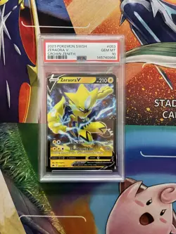 Pokemon Card PSA 10 MINT 2023 Pokemon Crown Zenith ZERAORA V #053 Ultra Rare - Image 1