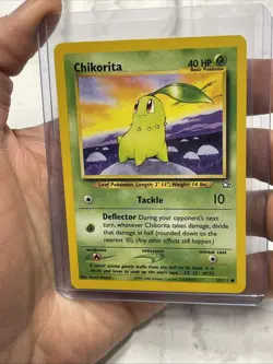Chikorita - Neo Genesis Set - 53/111 - Pokemon Card - Unlimited NM Near Mint Vtg - Image 1
