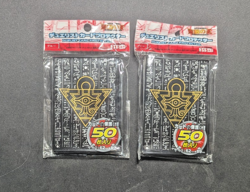 (100)YUGIOH Small Sized Millennium Puzzle Card Sleeves Black (2x 50packs) - Image 1