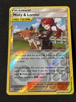 Misty & Lorelei 199/236 Sm-Cosmic Eclipse Reverse Holo Pokemon Card - Image 1