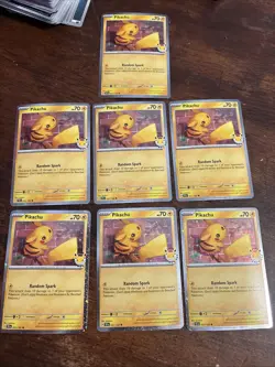 Pikachu 051 /162 Stamped 2026 Pokemon Day Promo TCG - 7 Cards! - Image 1