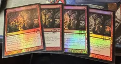 4x Flame Jab Foil Eventide Signed By Artist Mtg - Image 1