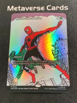 MTG Marvel Spider-Man Heroic Intervention Borderless Foil Mythic M 0034 - Image 1