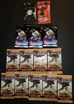 Lot of 13 Magic the Gathering Booster packs, various sets - Image 1